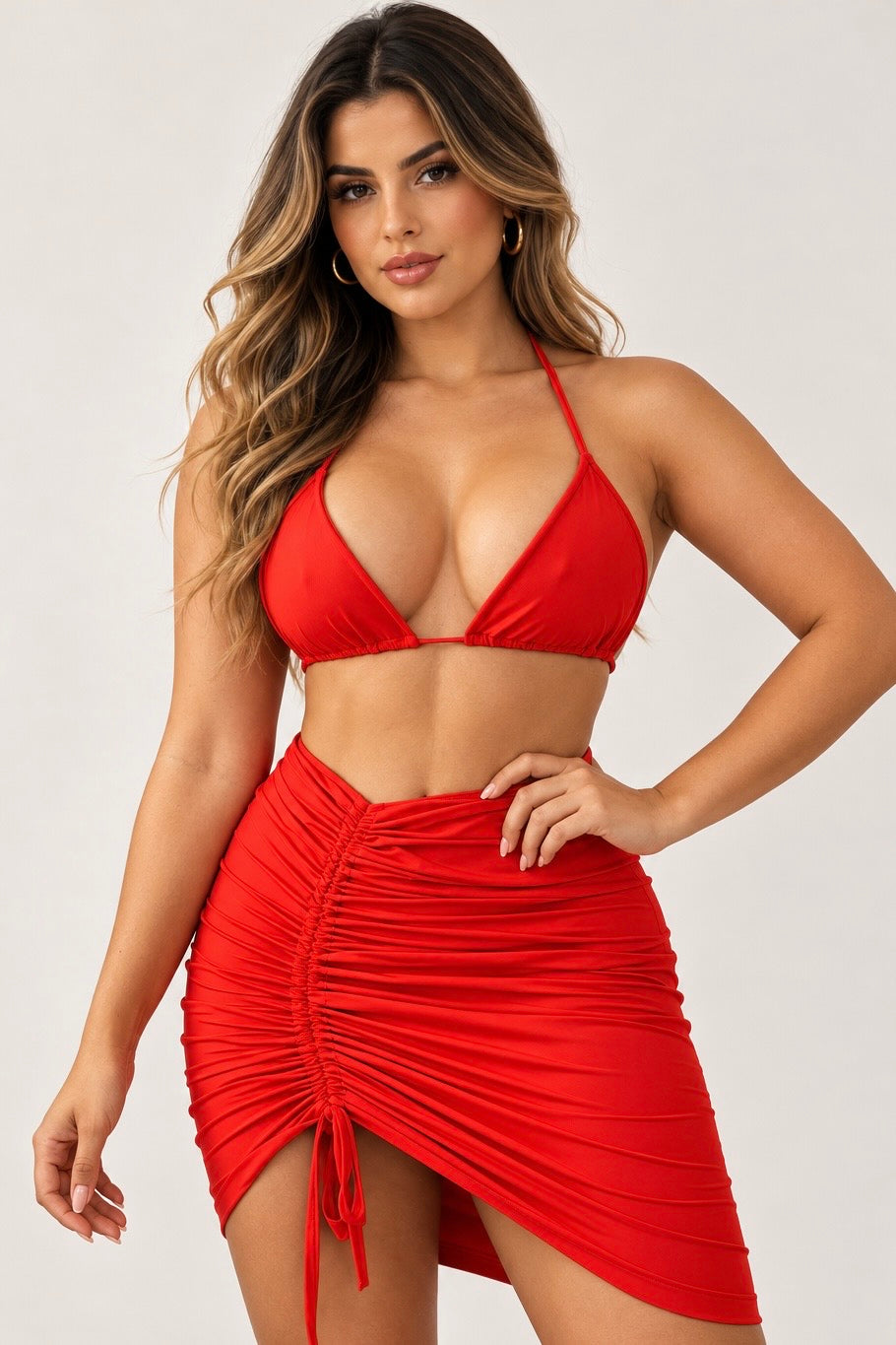 Saia Vic Poliamida Vermelho